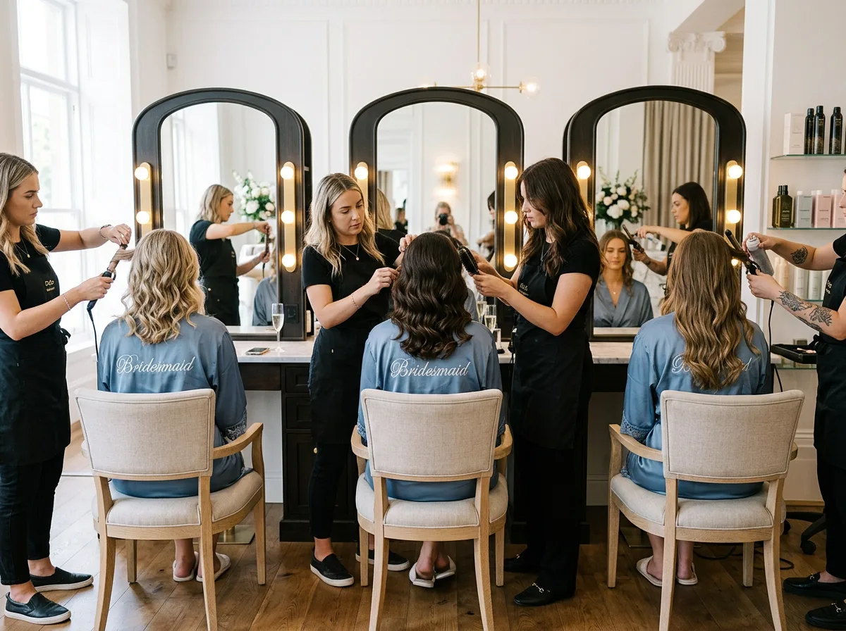 Bridal-party hair & makeup at Salon DP Lorana