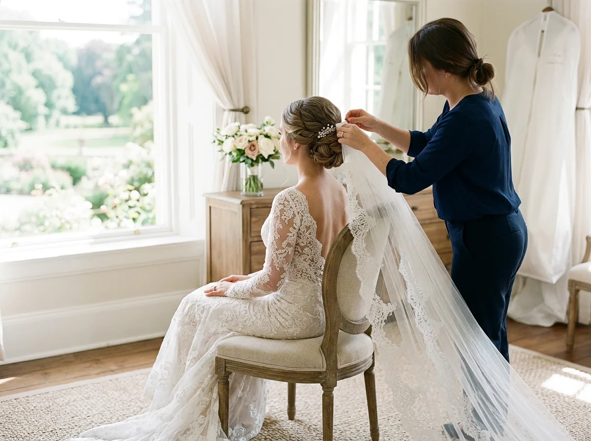 Wedding day step of the bridal experience